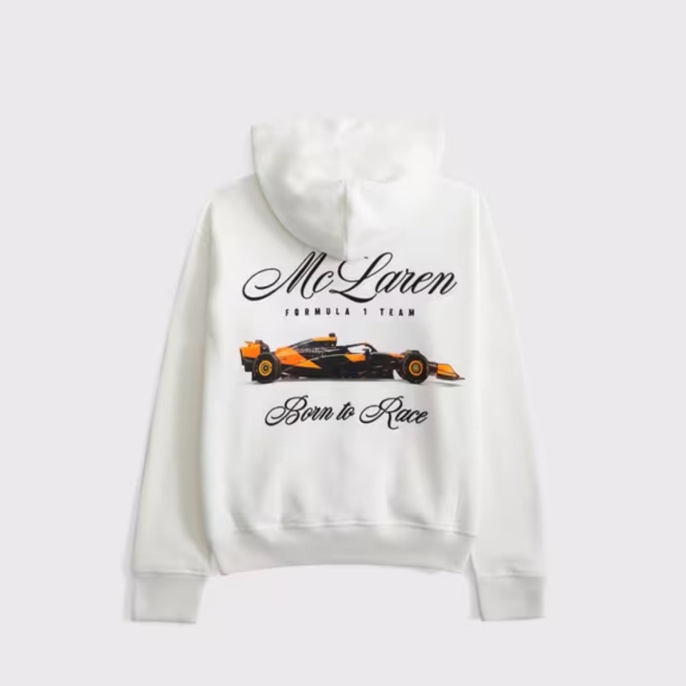 Abercrombie Kids White Racing Hoodie‎